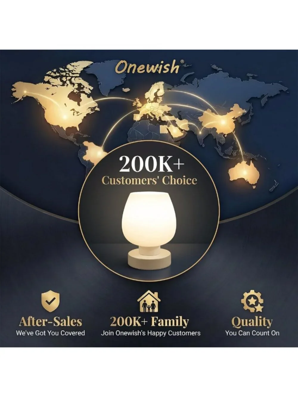 Dimmable Touch Control Bedside Lamp, 600 Lumen, Compact Nightstand Light, Modern